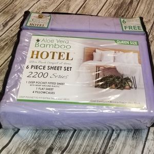 QUEEN LILAC 6 PIECE Aloe Vero Bamboo Sheets